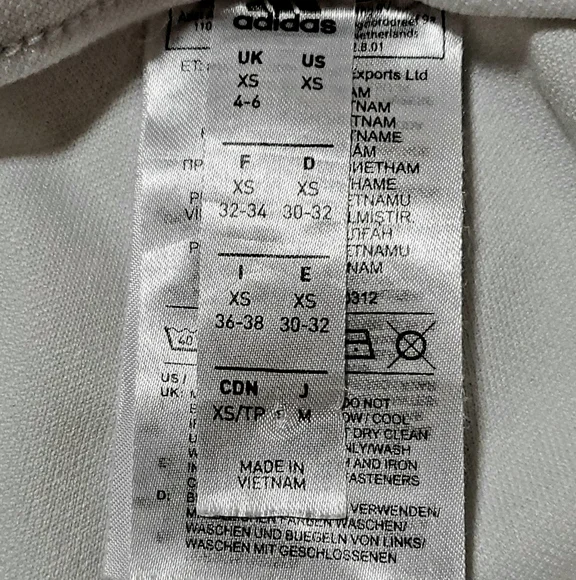 Adidas track pants and joggers. White with black stripes. Unisex youth XS. - Picture 12 of 14